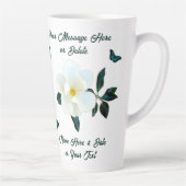 美しいパーソナライズされたマグノリアマグカップ、蝶 カフェラテマグ (右)