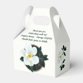 美しいパーソナライズされたマグノリア結婚式の引き出物 フェイバーボックス (正面サイド)