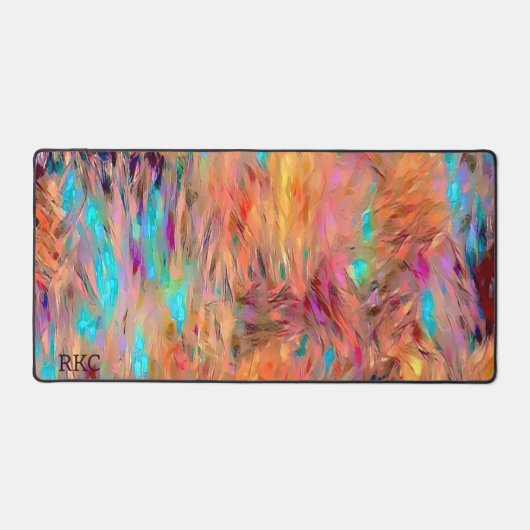 美しいパーソナライズされたモノグラムカラフル美学 デスクマット (正面)