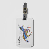 美しいパーソナライズされたレインボーユニコーン荷物タグ ラゲッジタグ (正面縦)