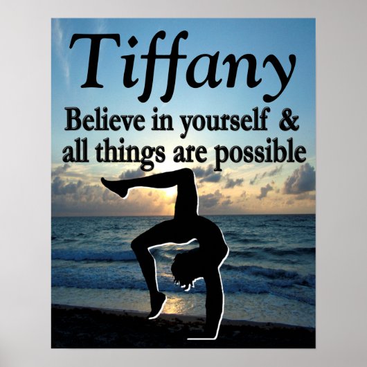 美しいパーソナライズされた体操少女のポスター ポスター (正面)