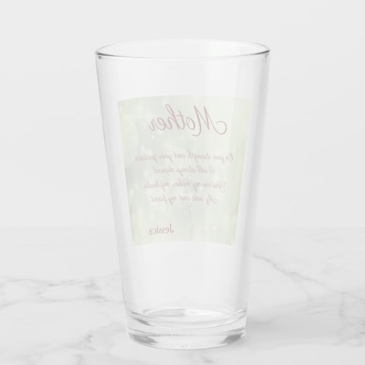 美しいパーソナライズされた母の詩 タンブラーグラス (裏面)