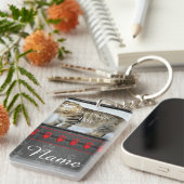 美しいパーソナライズされた犬や猫の記念碑 キーホルダー (正面右)