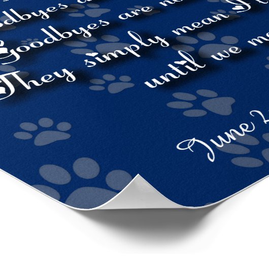 美しいパーソナライズされた犬や猫の記念碑 ポスター (角)