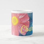 美しいパーソナライズされた花 ジャンボコーヒーマグカップ (正面)