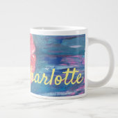 美しいパーソナライズされた花 ジャンボコーヒーマグカップ (右)