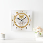美しいパーソナライズされた記念日の贈り物、任意の年 スクエア壁時計 (ホーム)