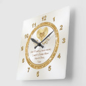 美しいパーソナライズされた記念日の贈り物、任意の年 スクエア壁時計 (傾斜)