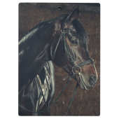 美しいパーソナライズされた黒馬 クリップボード (裏面)