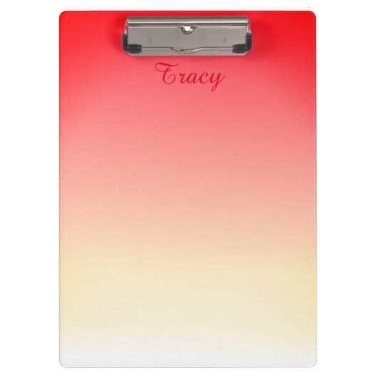 美しいパーソナ赤と白ライズ クリップボード (正面)