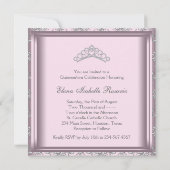 美しいパーティードレス ピンクとグレー クイーンセニョーラ 招待状 (裏面)