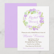 美しいパープルの花輪 ブライダルシャワー