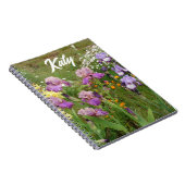 美しいパープルアイリス花の花のカスタマイズ可能 ノートブック (右側)