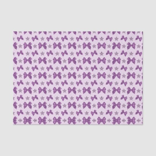 美しいパープルサテンエフェクトリボン 薄葉紙 (正面)