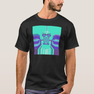美しいパープルシアン イリデッセントブルーのベクトルカラー Tシャツ