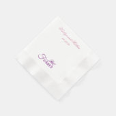 美しいパープルプ結婚ールフローラ 縁ありカクテルナプキン (角)