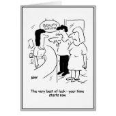 美しいパーラーの男が今から時間が始まると言う。 (正面)