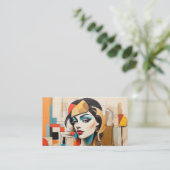 美しいパーラーヘアスタイリストサロン化粧品キュービズム 名刺 (スタンド正面)