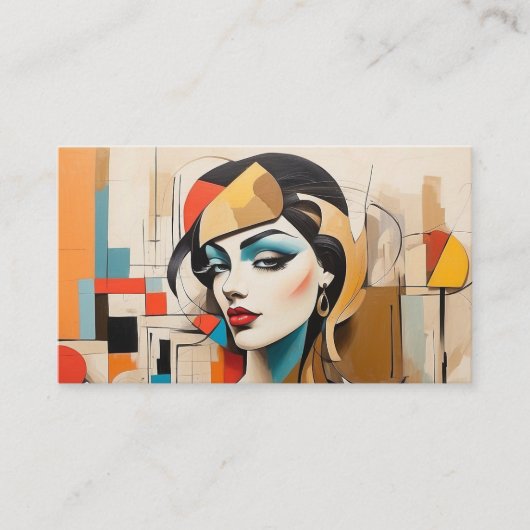 美しいパーラーヘアスタイリストサロン化粧品キュービズム 名刺 (正面)