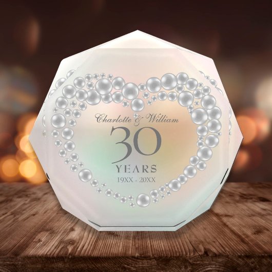 美しいパールのハート 30周年記念 フォトブロック