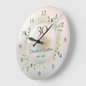 美しいパールの30周年グリーン ラージ壁時計 (傾斜)