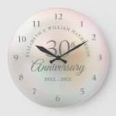 美しいパールの30周年結婚記念日 ラージ壁時計 (正面)