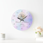 美しいパールの30周年結婚記念日 ラージ壁時計 (ホーム)