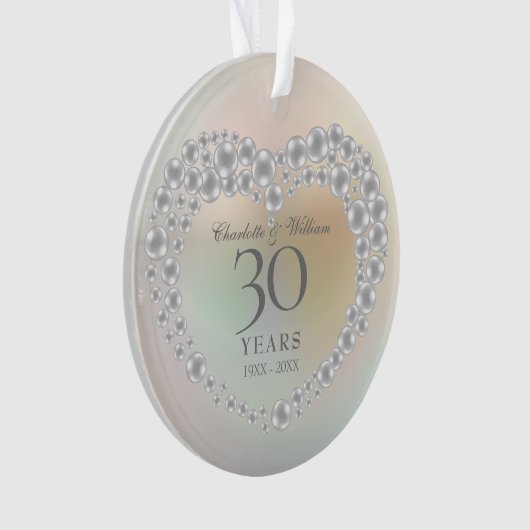 美しいパールの30周年記念写真 オーナメント (正面)
