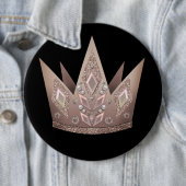 美しいパールビーズグリッタークラウンゴールデンブロンズ 缶バッジ (インサイチュ)