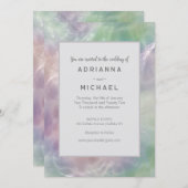 美しいパール イリデッセント ウェディング 招待状 (正面/裏面)