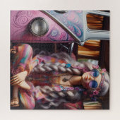 美しいヒッピーの少女 ジグソーパズル (横)