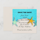 美しいヒトデのサマー・ビーチ・セーブ・ザ・デート・カード 招待状 (正面/裏面)