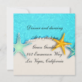 美しいヒトデのサマー ビーチ 受付カード 招待状