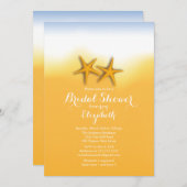 美しいヒトデビーチブライダルシャワー招待 招待状 (正面/裏面)