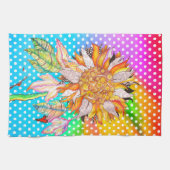 美しいヒマワリカラフルのキッチンタオル キッチンタオル (横)