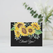 美しいヒマワリサンキューカード ポストカード (スタンド正面)