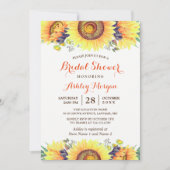 美しいヒマワリ素朴ーシックブライダルシャワー 招待状 (正面)