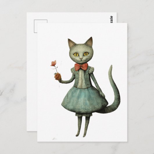 美しいヒミカルな灰色の猫 ポストカード (正面/裏面)