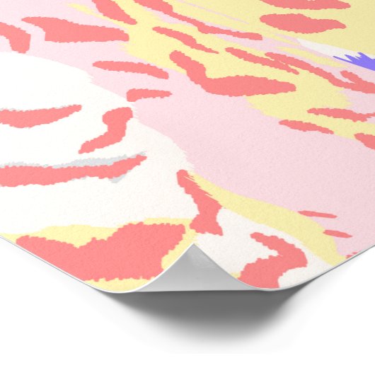 美しいヒョウのシームレスなパターンイラストレーションAr ポスター (角)