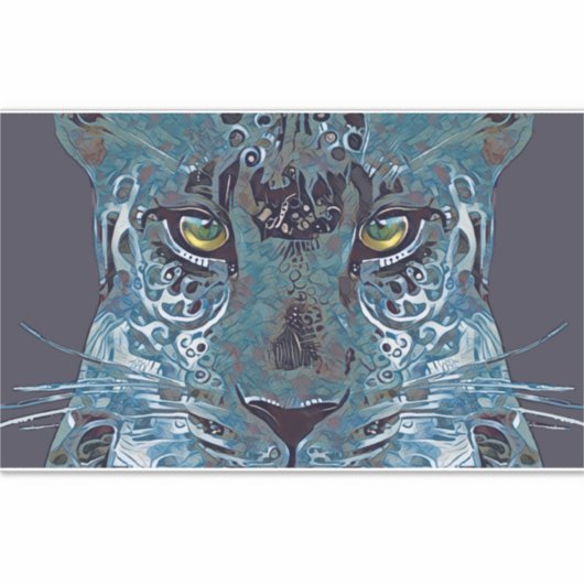 美しいヒョウの青、黄金の目のシールの肌 シール (正面)