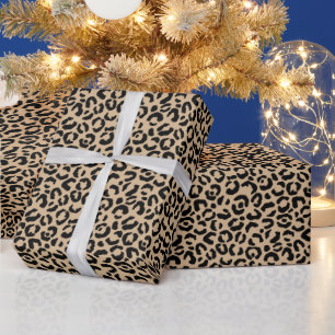 美しいヒョウ印刷クリスマスラッピング紙 ラッピングペーパー