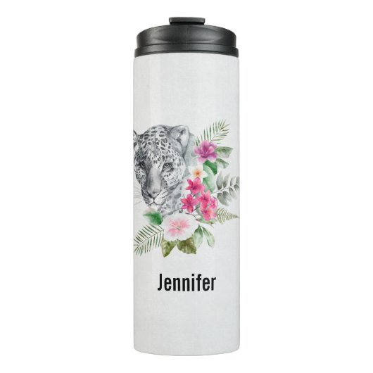 美しいヒョウ頭のポートレートで水彩Sti タンブラー (正面)
