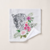 美しいヒョウ頭のポートレートパターン バスタオルセット (ウォッシュタオル)