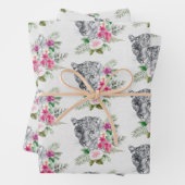 美しいヒョウ頭のポートレートパターン ラッピングペーパーシート (インサイチュ)