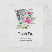 美しいヒョウ頭ポートレートありがとう ポストカード (正面)