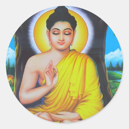 美しいヒンドゥー教の食生活と女神 ラウンドシール (正面)