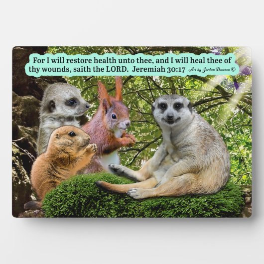 美しいヒーリング聖なる書物、 経典プラークJeremiah 30:17 フォトプラーク (正面)