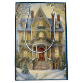 美しいビクトリアンなクリスマス ミディアムペーパーバッグ (正面)