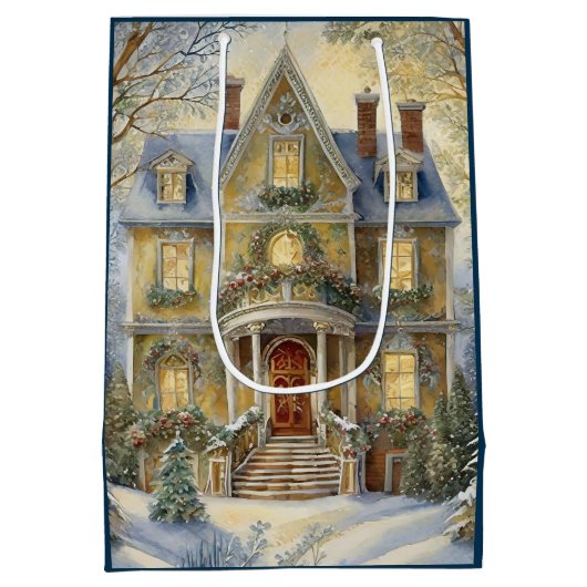 美しいビクトリアンなクリスマス ミディアムペーパーバッグ (裏面)