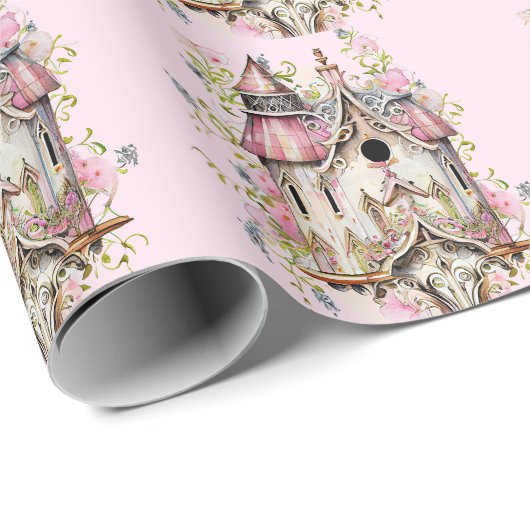 美しいビクトリアンスタイルウォーターカラーバーズハウス ラッピングペーパー (ロールコーナー)